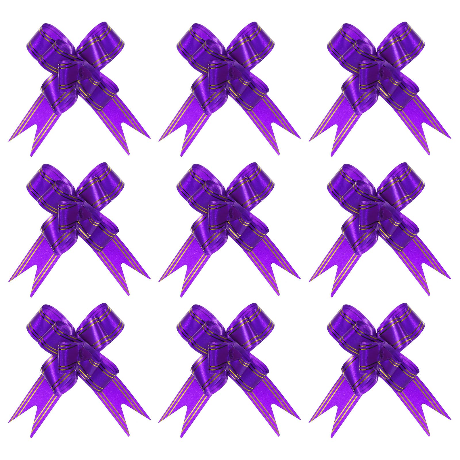 PATIKIL 4" Gift Wrap Bows, 20 Pack Christmas Pull Bow Baskets Present Wrapping Ribbon Bows for Party Ceremony Wedding Decor, Purple