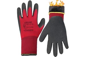 LOCCEF 2 Pairs Winter Work Gloves for Men and Women, Freezer Gloves for Work Below Zero, Thermal Insulated, Super Grip