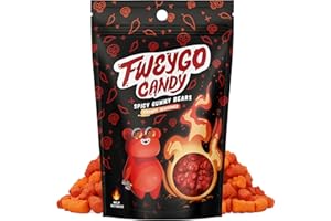 Fweygo Mexican Candy Gummy Bears, Chamoy Candy, 5 Ounce, Sweet & Soft Gummies Covered in Chamoy Seasoning, With a Perfect Balance of Sweet & Spicy, 5 oz