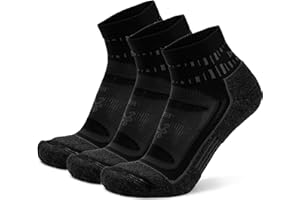 Balega Blister Resist Performance Quarter Athletic Running Socks for Men and Women (3 Pair), Large, Grey/Blue