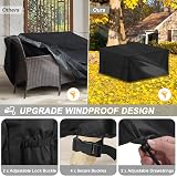 LAMUNI Garden Furniture Cover 420D Oxford Waterproof Rectangular 130x120x85cm view 3