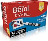 Berol Dry Wipe Whiteboard Marker Pens Black Ink 12 Count Bullet Tip
