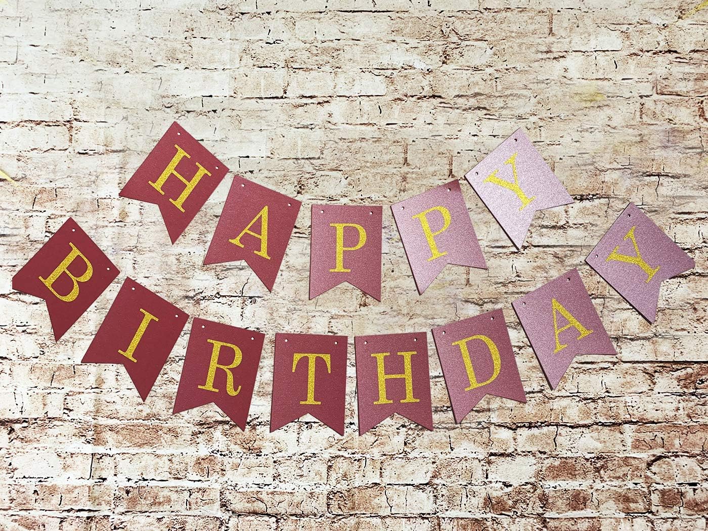 Burgundy Gold Birthday Party Decorations for Women Burgundy Gold HAPPY BIRTHDAY Banner Tssue Pom Pom Polka Dot Fans for Fall Burgundy Birthday Party Supplies/30th/40th/50th Birthday Decorations Autumn: Health & Personal Care