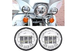Autokun 4.5 inch Fog Lights 4 1/2 inch Led Fog Passing Light Motorcycle Auxiliary Driving Lamp for Harley Davidson Road King 