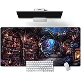Enchanted Mystic Archive Library Desk Mat Large Mouse Pad Aesthetic Keyboard Pad Extended Gaming Mousepad XXL Dark Academia Desk Pad Computer Laptop Mouse Mat Office Desktop Decor Pad 31.5x15.7 in