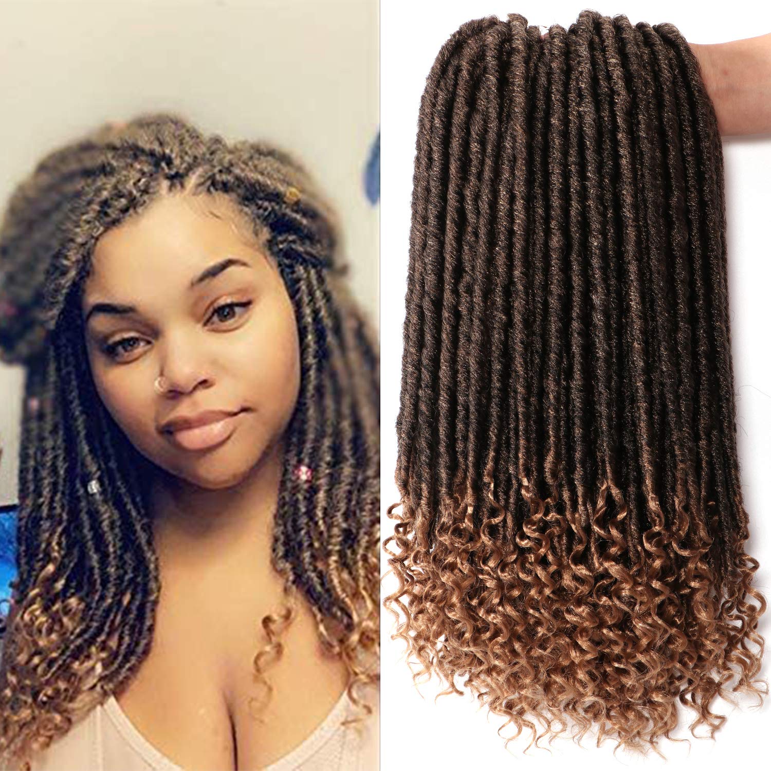 Amazon Com 7 Packs Faux Locs Crochet Hair With Curly Ends 16