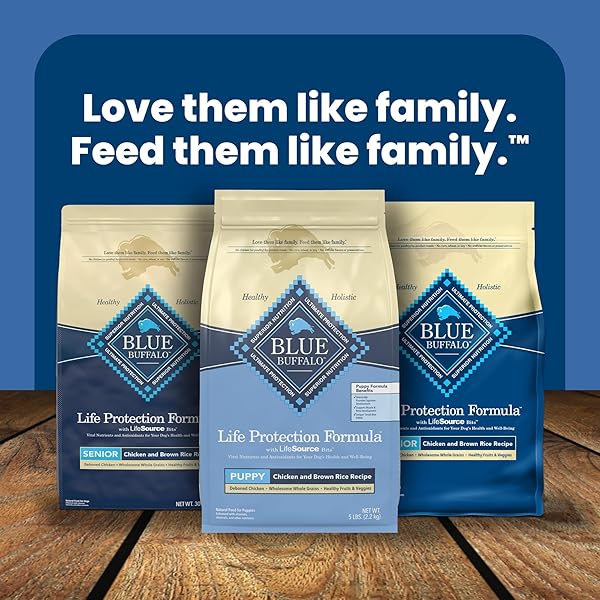 BLUE BUFFALO LIFE PROTECTION FORMULA PUPPY DRY DOG FOOD WITH DHA AND ARA, MADE WITH NATURAL INGREDIENTS, CHICKEN & BROWN RICE RECIPE, 5-LB BAG