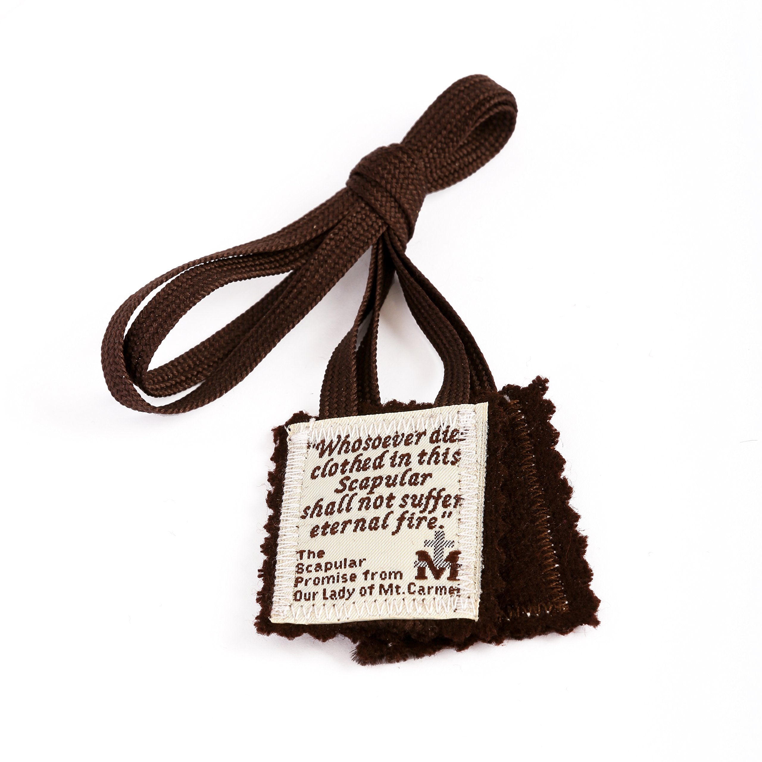 Brown Scapular Mt. Carmel 100% Wool Made in USA Handmade Quality (Single)