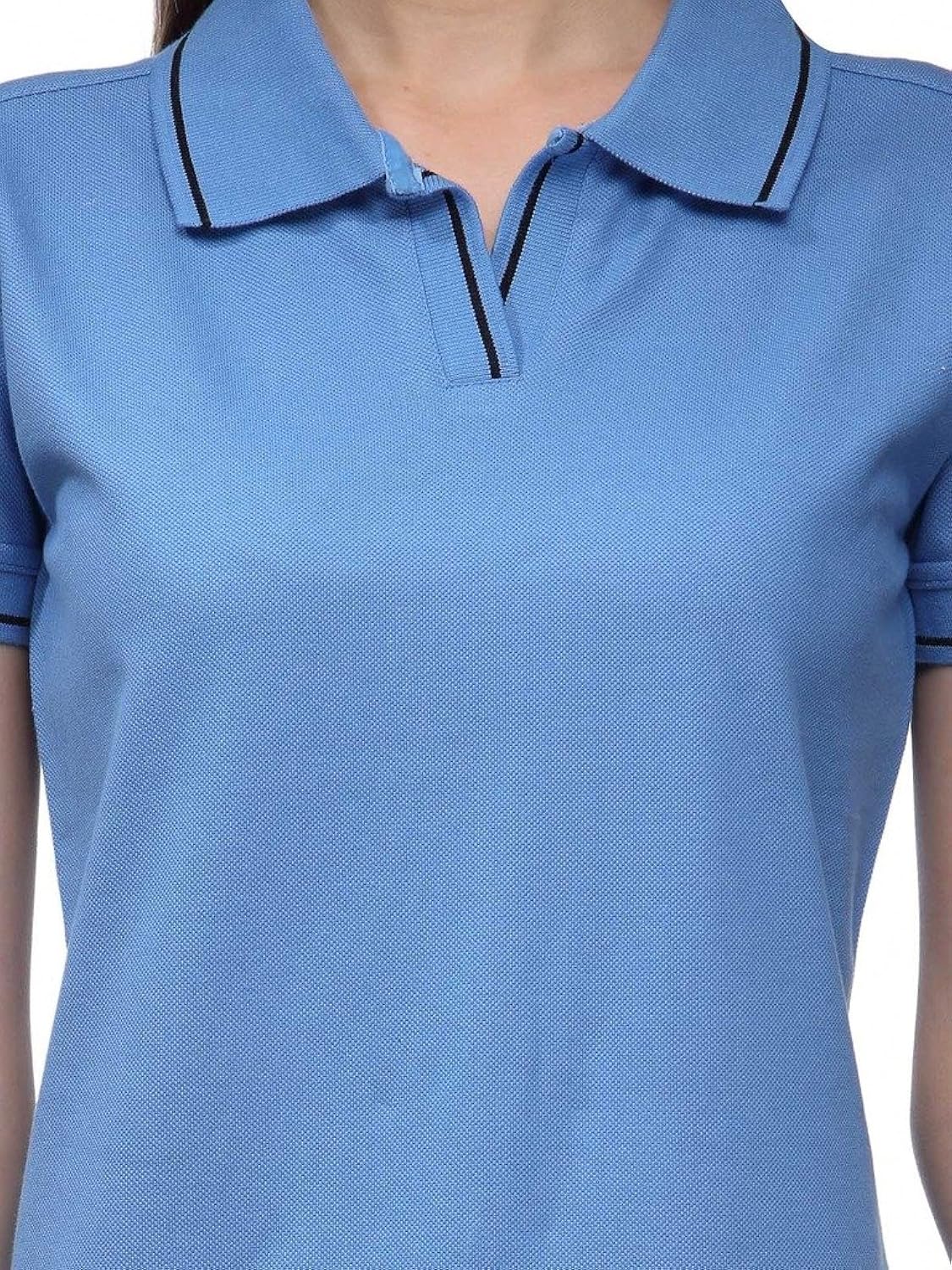 scott women's premium cotton polo t-shirt - indian blue