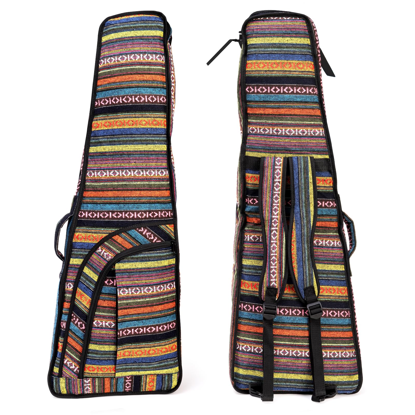 Photo 1 of Tosnail Mini Strat Gig Bag with 10mm Padding, Shoulder Strap and Carry Handle, Vintage Electric Guitar Storage Case Bag - Bohemian Style