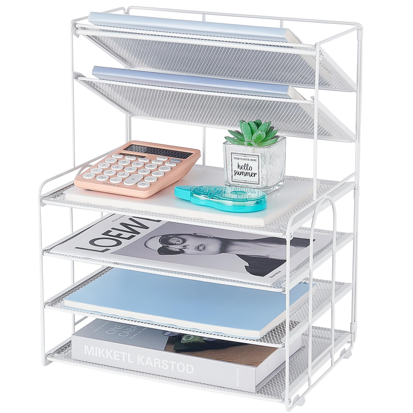 Photo 1 of OPNICE 6-Tier Letter Tray Paper Organizer, Desk Organizers and Accessories, Desktop File Organizer, Office Desk Accessories for Office Supplies(White)