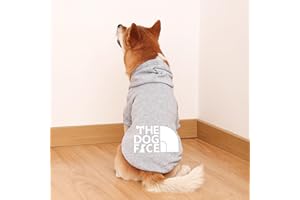 JIZAHPET Dog Hoodie,Comfortable, Soft and Breathable Fashion Dog Sweatshirt,Trendy Dog Hoodie Face,for Small, Medium and Large Dogs (Light Gray, Small(Chest: 14'', Back: 9''))