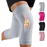 CAMBIVO Knee Brace for Women and Men (2 Pack), Ultra-Thin Lightweight Knee Compression Sleeve (Gray, Medium)