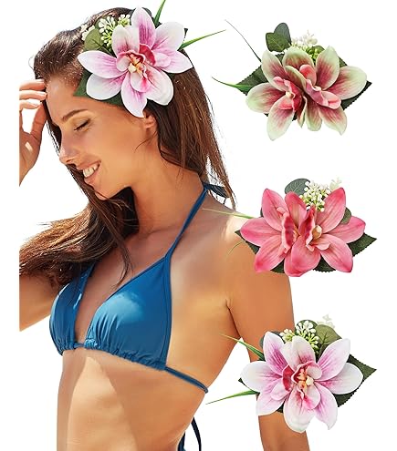 ABOOFAN 5Pcs Flower Hair Clip Flower Hair Pin Hawaiian