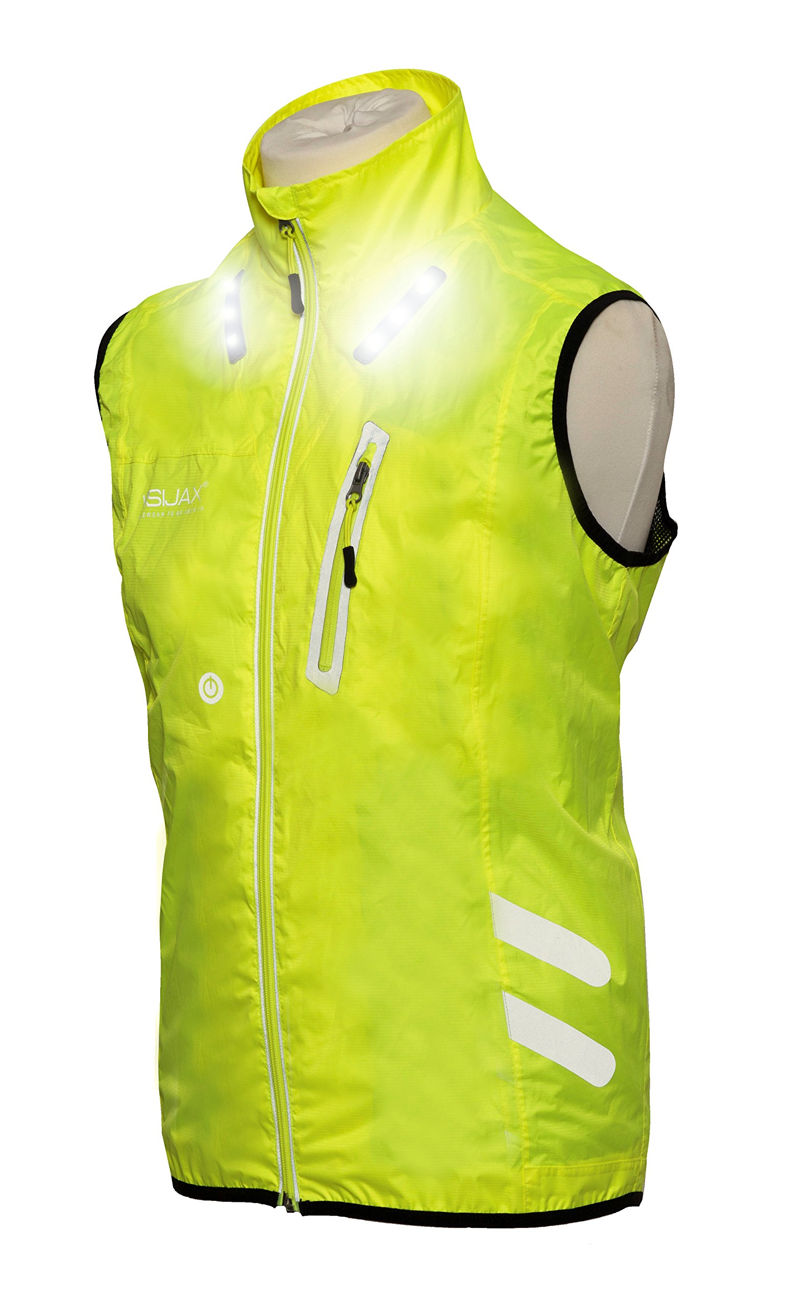 Visijax Gilet LED Unisex Vest: Hi Vis Yellow LG