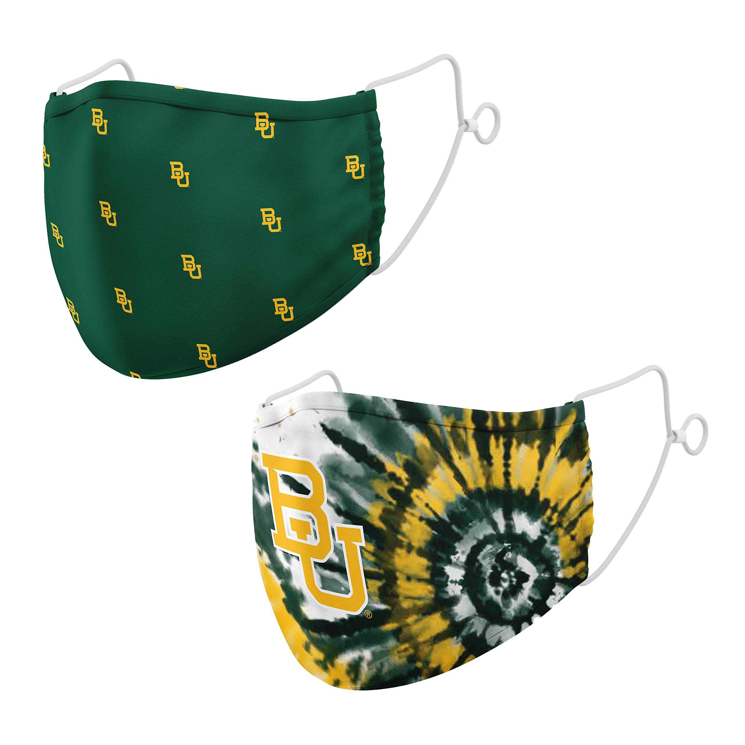 Top of the World NCAA Baylor Bears Unisex Team Color Face Mask 2-Pack, Baylor Bears Forest Green, One Size (MTW_300&330)