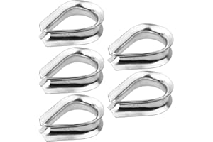 AConnet 5 Pcs 5/8 Inch Wire Rope Thimble M12 Cable Thimbles 304 Stainless Steel Thimble Rigging For 5/8 Inch Diameter Wire Rope/Cable