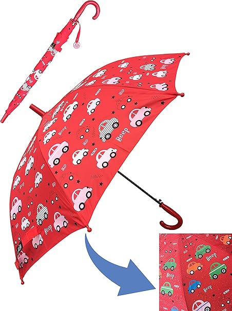 Amazon Co Jp 子供用ジャンプ傘 雨に濡れると色が変わる 直径85 4 8歳くらいにお勧め 雨の日が楽しくなる レッド シティカーズ ホーム キッチン