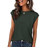 ANRABESS Women's Sweater Vest 2026 Summer Crew Neck Cap Sleeve Tank Tops Business Casual Lightweight Pullover Sweaters Shirts