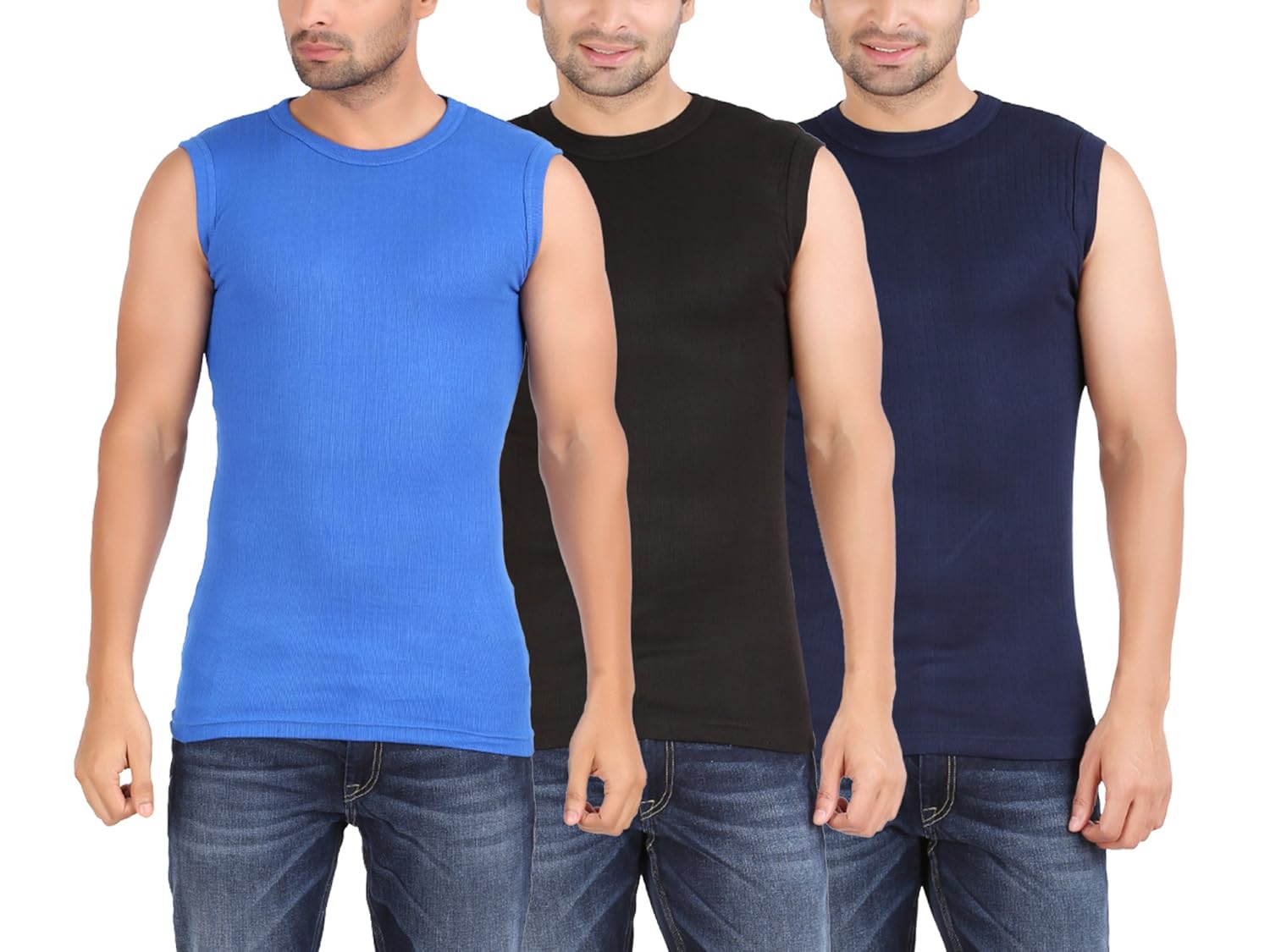 zippy men's sporty sleeveless vest (pack of 3)