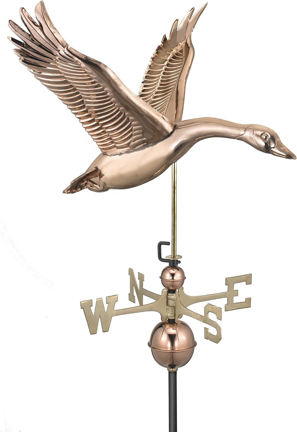 Weathervanes - Good Directions Feathered Goose Weathervane, Pure Copper