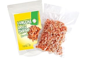 LUNGCHA Dried Shrimps with Salt for Asian Cuisine Fresh Seafood Flavor or Eat As Snack Sun Dried (200)