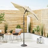 Christow Tilting Garden Parasol Umbrella UV Protective Polyester Canopy with view 2