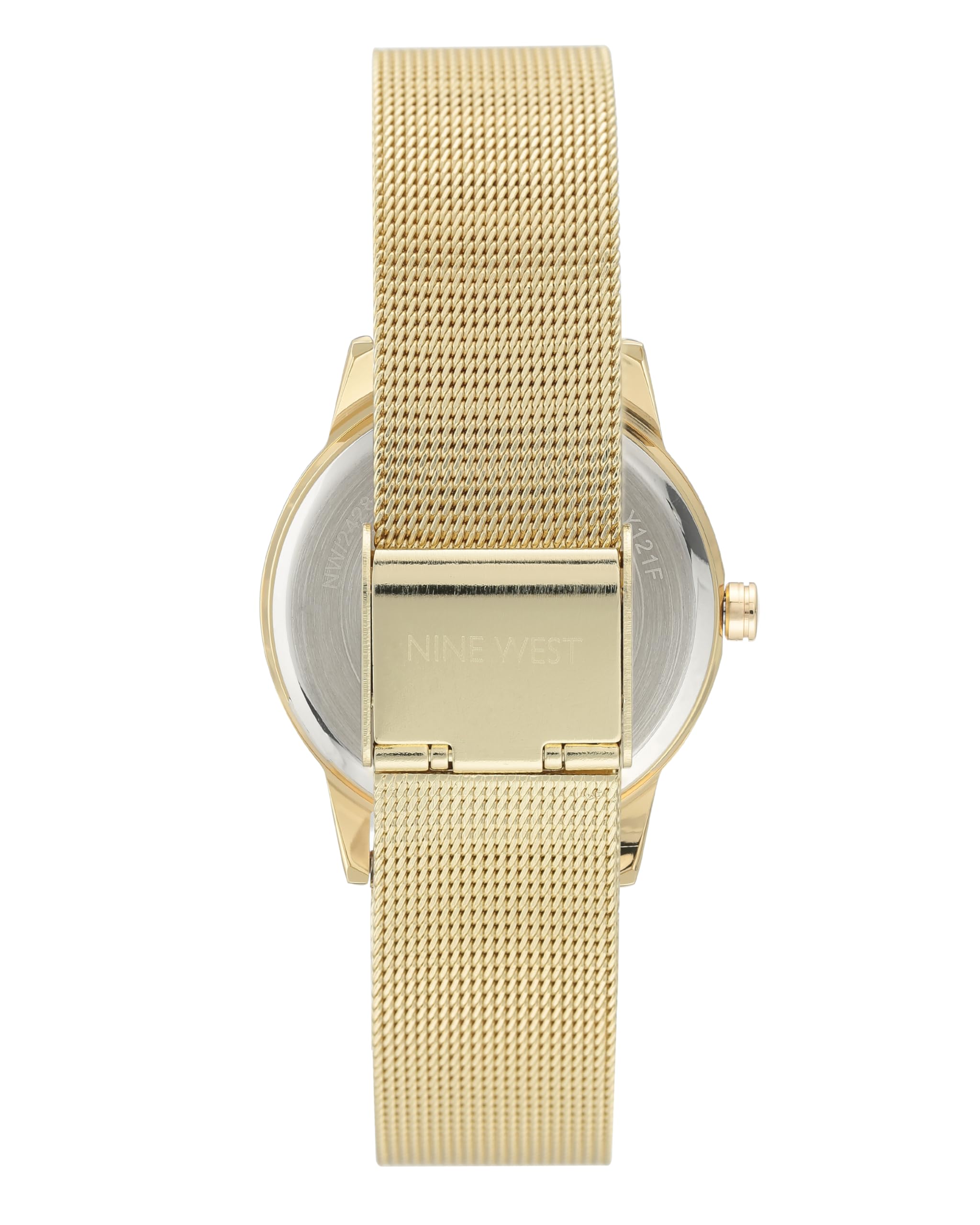 Nine West Women's Floral Dial Mesh Bracelet Watch