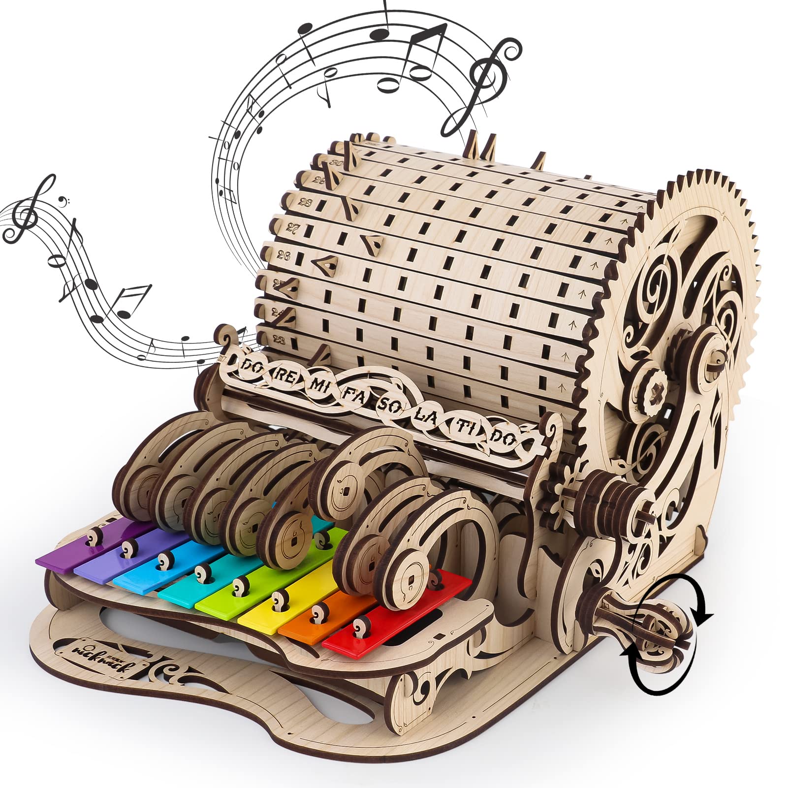 nicknack Hand Cranked Wooden Model Kits, 3D Wooden Puzzle Piano Mechanical Model, Mechanical Model Building Craft Kits for Teens and Adults-Light — image 1