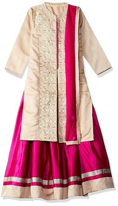 Girl's georgette Lehenga Choli (ILS00S560004E_Off White_4-5yrs)