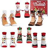 R HORSE 6 Pairs Christmas Holding Hands Socks, Xmas Magnetic Hand Holding Sock Christmas Stocking Stuffers Funny Silly Magnetic Women Men Couple Socks, Cute Novelty Xmas Gifts for Couple Friends