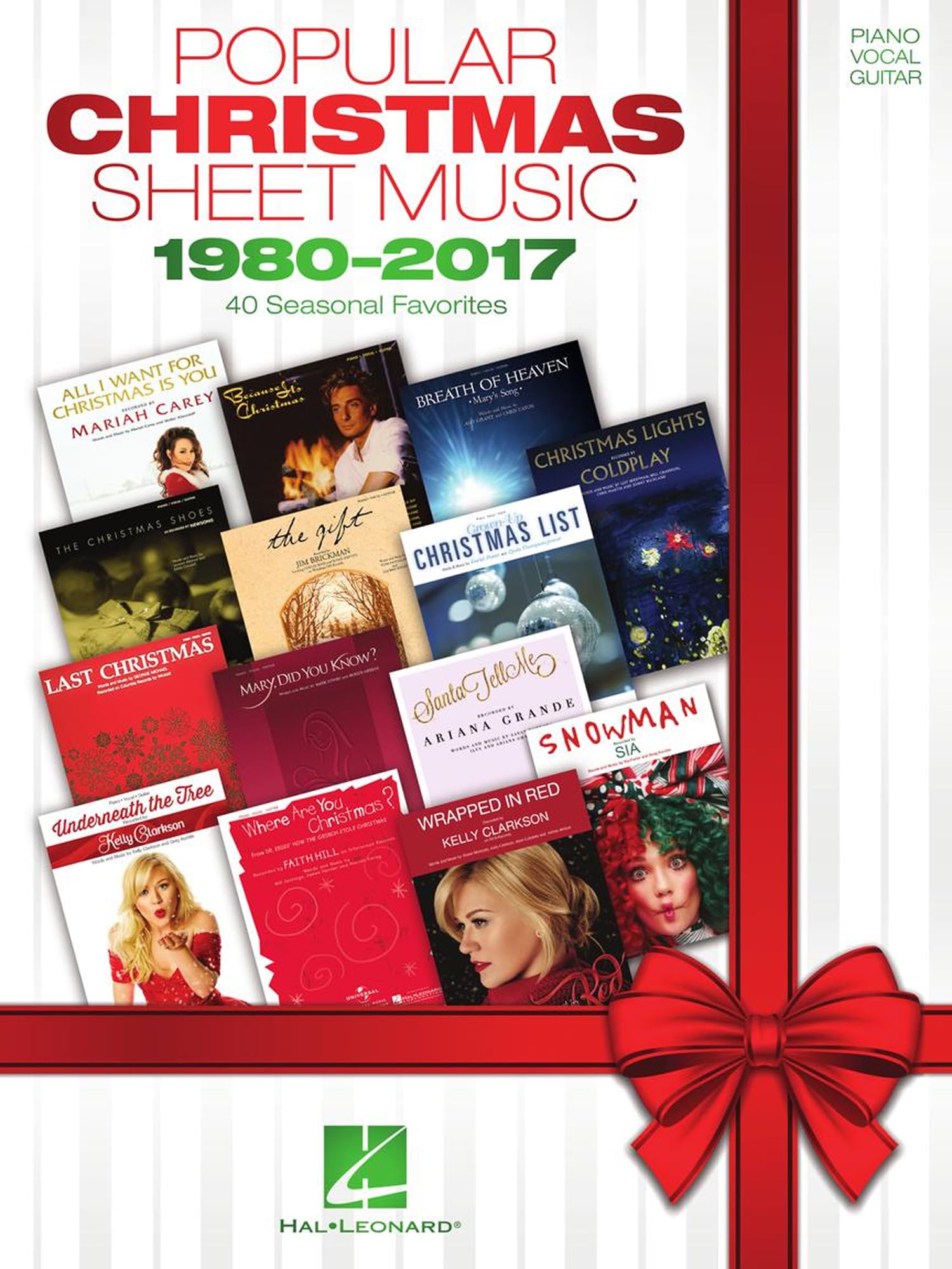 Popular Christmas Sheet Music - 1980-2017. Piano, Vocal and Guitar