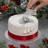 evelay Silver Holly Bells Merry Christmas Cake Topper Set Party Decorations view 4