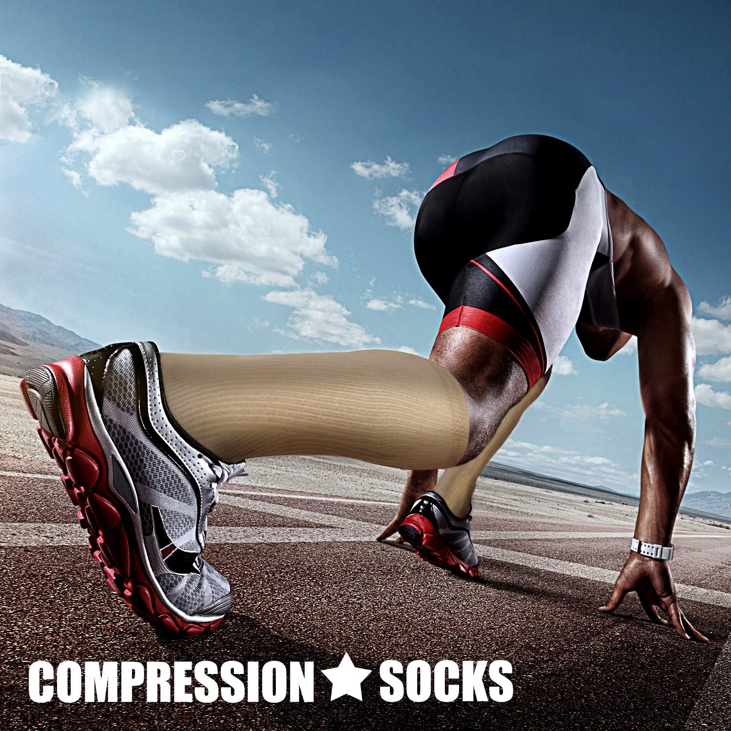 CHARMKING Compression Socks for Women & Men Circulation (3 Pairs)15-20 mmHg is Best Support for Athletic Running Cycling: Clothing