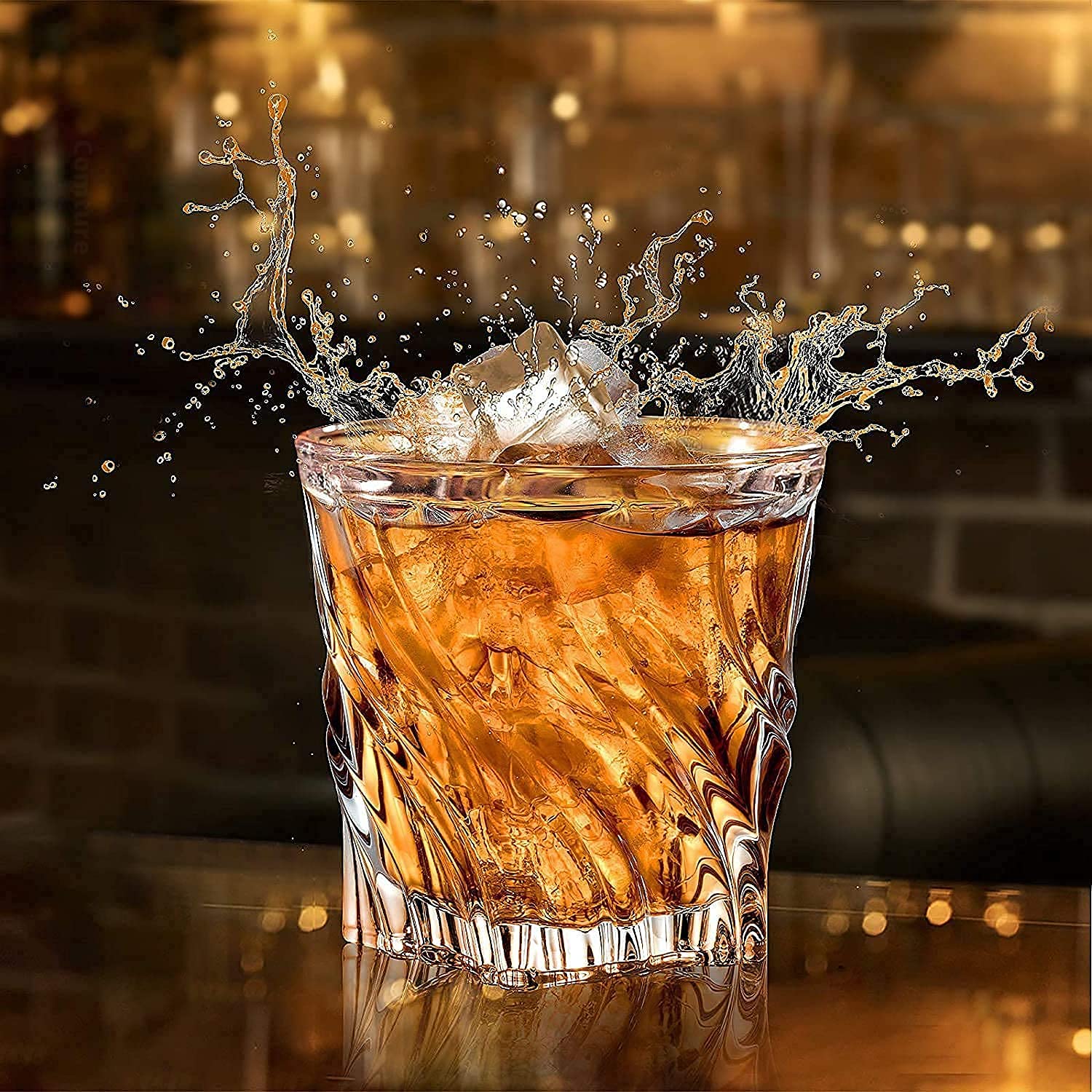 Reflector Crystal Cut Whiskey Glass Premium Scotch Bourbon Glass Set