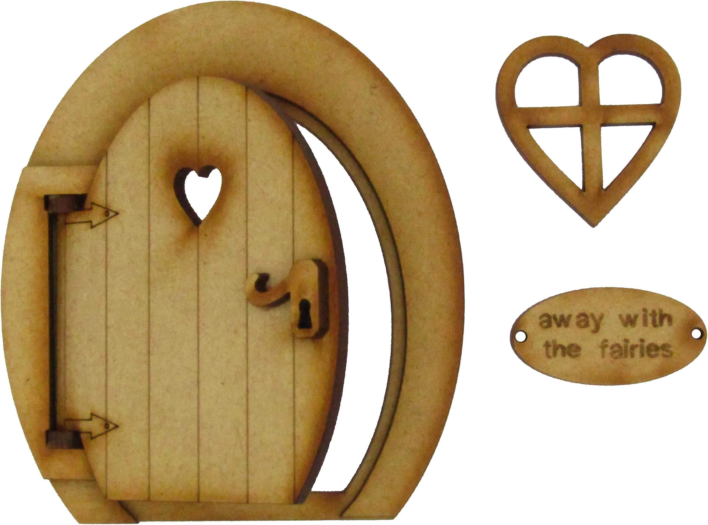 Small Magical Opening Fairy Door. Round Three-Dimensional Opening Fairy Door. Wooden Self Assembly Craft Kit.