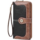 FALAN MULE Womens Wallet RFID Blocking Large Capacity Bifold Leather Credit Card Holder with Zipper Pocket Purse