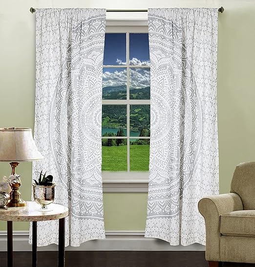 Amazon Com Sophia Art Indian Ombre Mandala Hippie Curtains