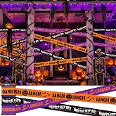 SWRT 3 Pack Halloween Decorations Caution Tape, 3 in x 30 Ft (Total 90 Ft) | Halloween Party Decorations Indoor Outdoor, Safety Barrier Tape for Door, Yard, Office, Haunted House, Bat Witch Theme Decor