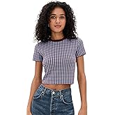 LE BOP Women's Gingham Knit Tee
