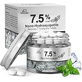 Woadee 7.5% Nano Hydroxyapatite Toothpaste Tablets - Remineralizing Enamel Repair, Fluoride-Free Whitening, Mint Fresh Travel Tabs (62 Count)