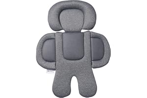 Innokids Infant Car Seat Insert for Newborn, 2-in-1 Reversible Soft Warm Padded Cushion Liner, Baby Head and Body Support for Stroller, Carseat, Swing (Gray/Black)