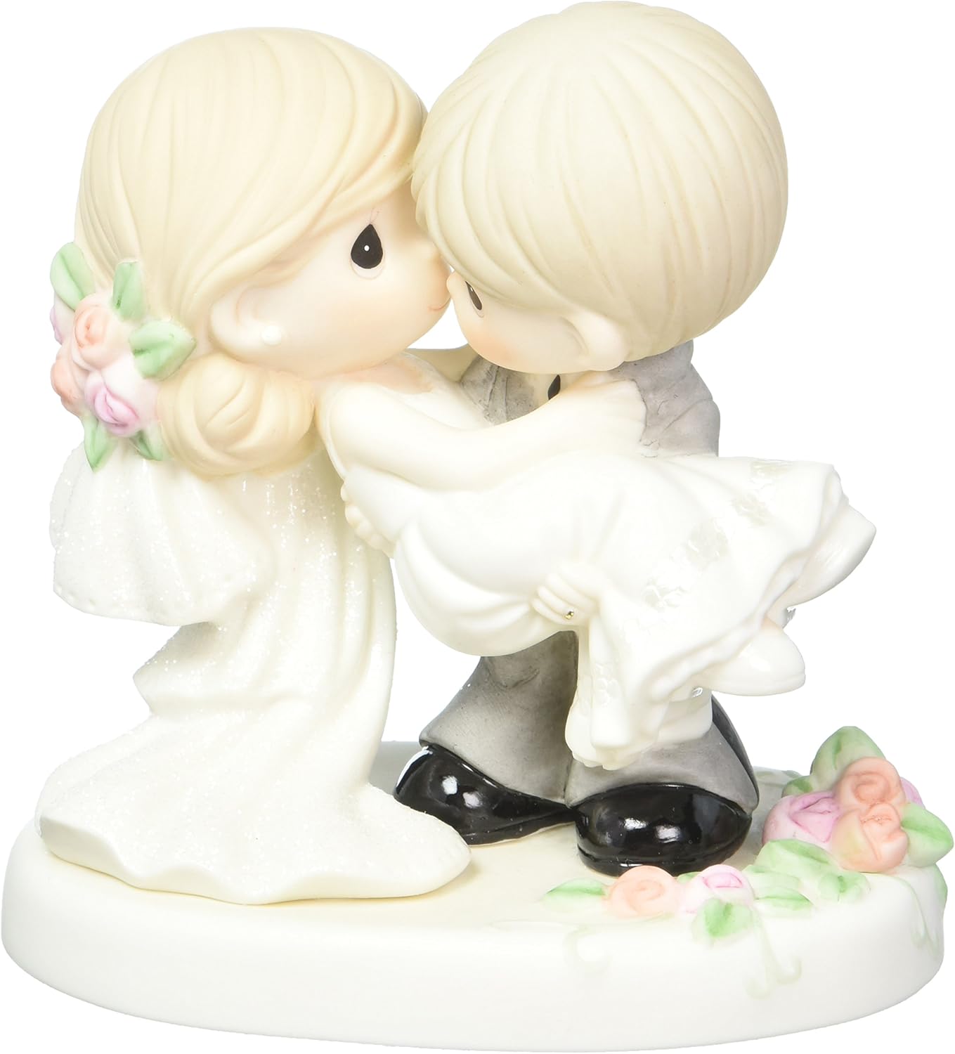 Precious Moments 153008On the Threshold of A Lifetime of Happiness, Bisque Porcelain Figurine