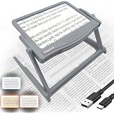 MAGNIPROS 5X LED Page Magnifying Glass, Detachable Stand, 3 Color Modes | Large Viewing Area | Anti-Glare Lens | Rechargeable | Easy-Use Controls | U.S. Patented | Ideal for Seniors &amp; Low vision