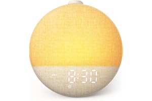 Dreamegg Sunrise Alarm Clock - Sound Machine with 29 Soothing Sounds, Favorite Mode, Dimmable Time Display, 10-Color Lights, 