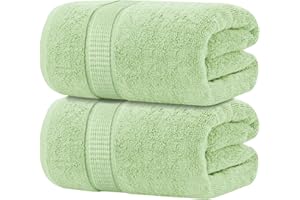Oakias 600 GSM Bath Sheets 2 Pack Green 35x70 Bath Towels - 100% Ring Spun Cotton Soft Extra Large Bathroom Towels - Highly Absorbent & Quick Dry Jumbo Towels - Shower Towels for Hotels, Gym & Spa