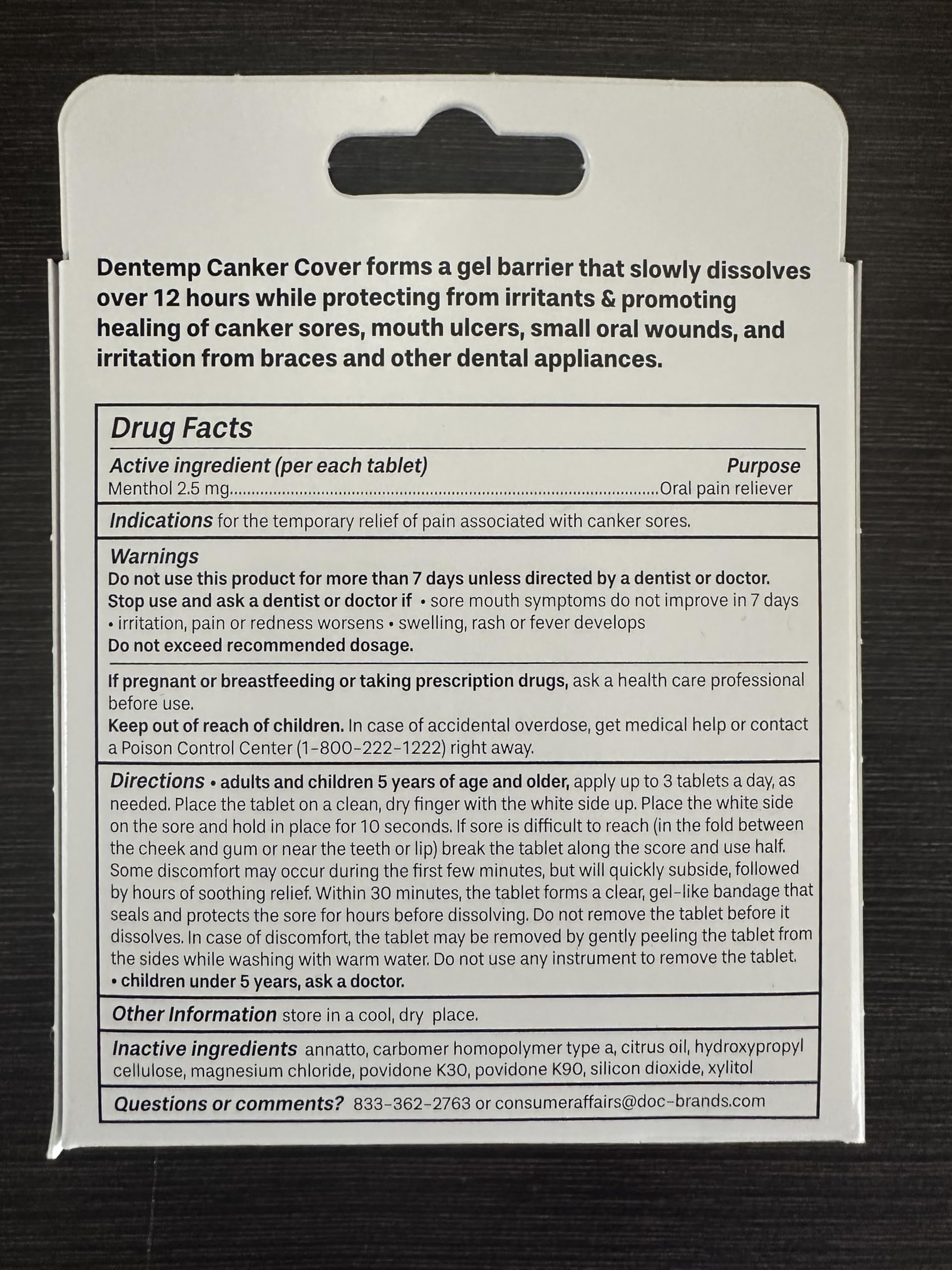 Dentemp Canker Sore Medicine 2pk Canker Cover - Oral Pain Reliever (12 Count) - Treatment to Relieve Canker Pain, Mouth Sores & Mouth Irritation - Fast Acting Canker Sore Relief Tablets for Adults