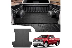 Utiiy Truck Bed Liner for 2019-2024 Chevrolet Silverado/GMC Sierra 1500 5.8ft Bed Mat TPE All Weather Truck Bed Floor Liner for 2023 2024 Chevy Silverado/GMC Sierra 1500 Crew Cab Accessories