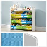 SONGMICS Toy Organiser 9 Removable Bins Shelf White GKR31WT view 8