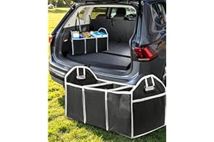 Car Trunk Folding Storage Organizer with 3 Compartments, Large Capacity Car Storage Boxes, Portable Waterproof Bags for Cargo